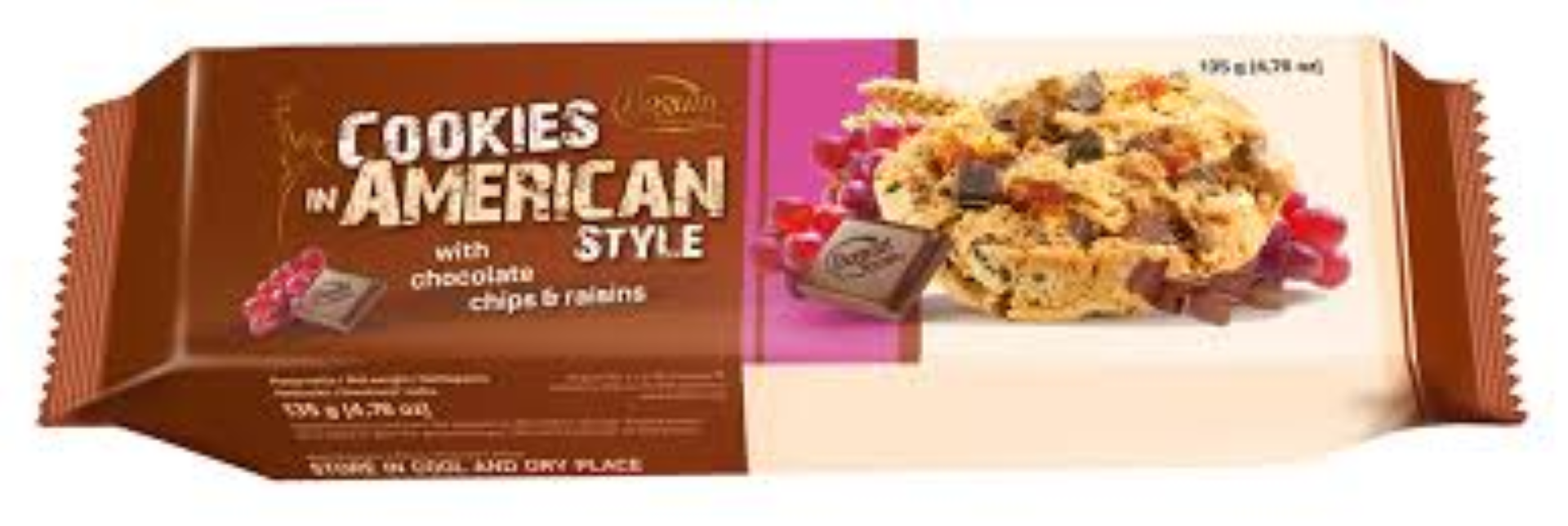 BOGUTTI AMERICAN COOKIES W CHOCO N RAISIN 135G